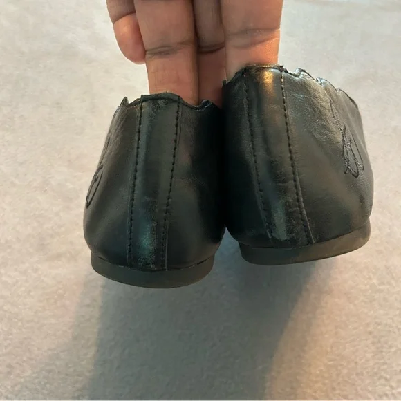 Sam Edelman Finnegan Black Leather Loafers with Scalloped Design Size 10M - Picture 2 of 13